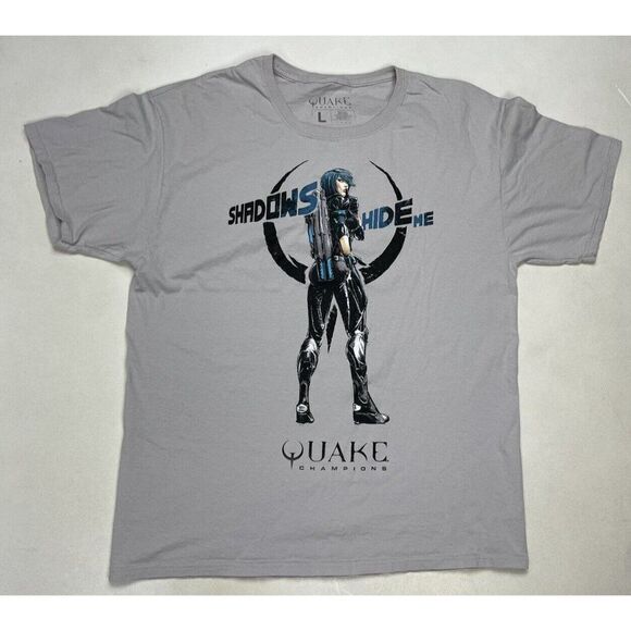 Loot Crate Quake Champions Shadows Hide Me Graphic T-shirt Men Large Gray - Picture 1 of 5